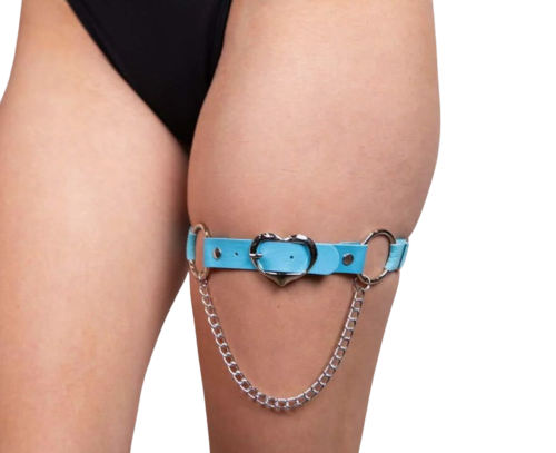 Baby blue leg garter
