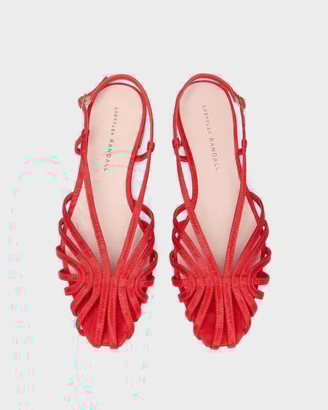 Devon Red Moiré Slingback Sandal