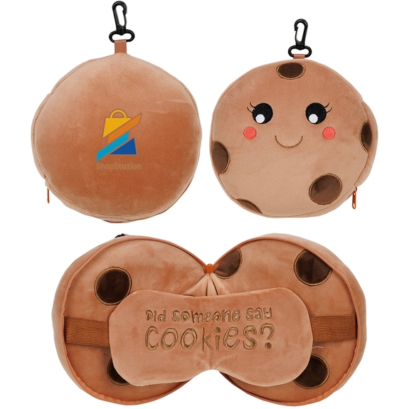 Comfort Pals Cookie Branded 2-in-1 Pillow Sleep Mask