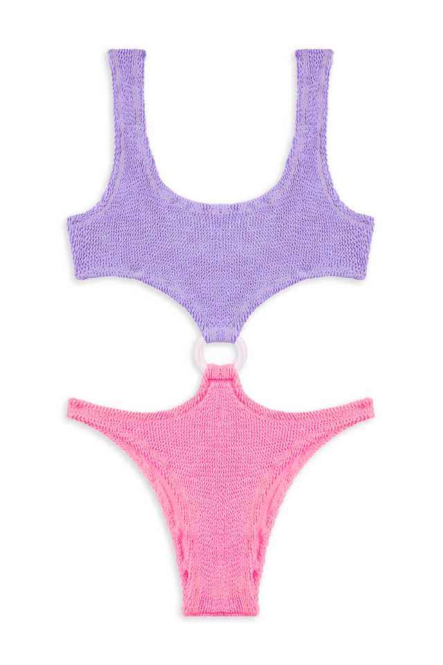 Augusta Swimsuit // Lilac & Hot pink