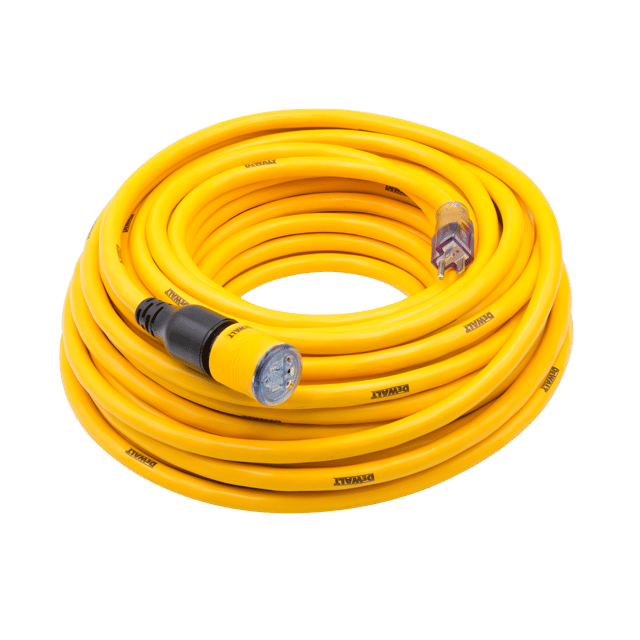 DEWALT 50-100 foot 12/3 Lighted Click-to-Lock CGM Extension Cord 15A SJTW