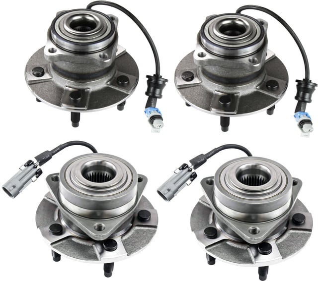 TrueDrive® Front and Rear, Driver and Passenger Side Wheel Hubs, With Bearing, With Sensor, 4-Wheel ABS SET-ARB513189-4