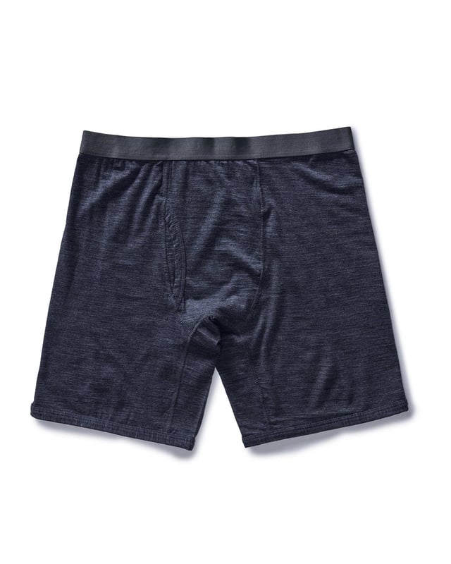 The Merino Boxer in Heather Navy