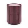 Juniper Modern Italian Round High Gloss 2-Drawer Nightstand