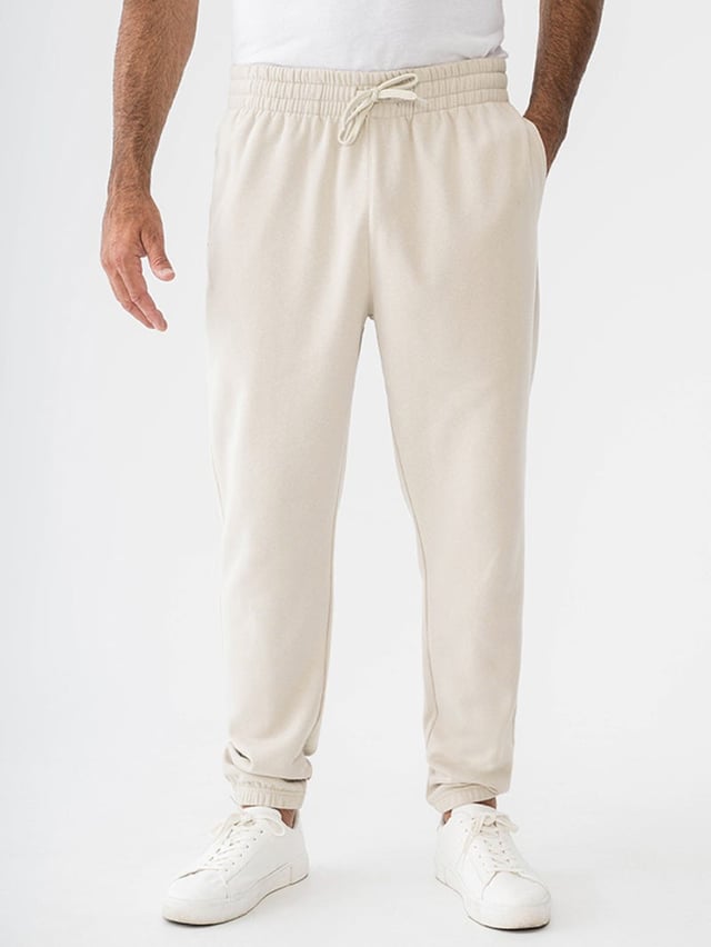 Mens Essential Fleece Trackpant Stone