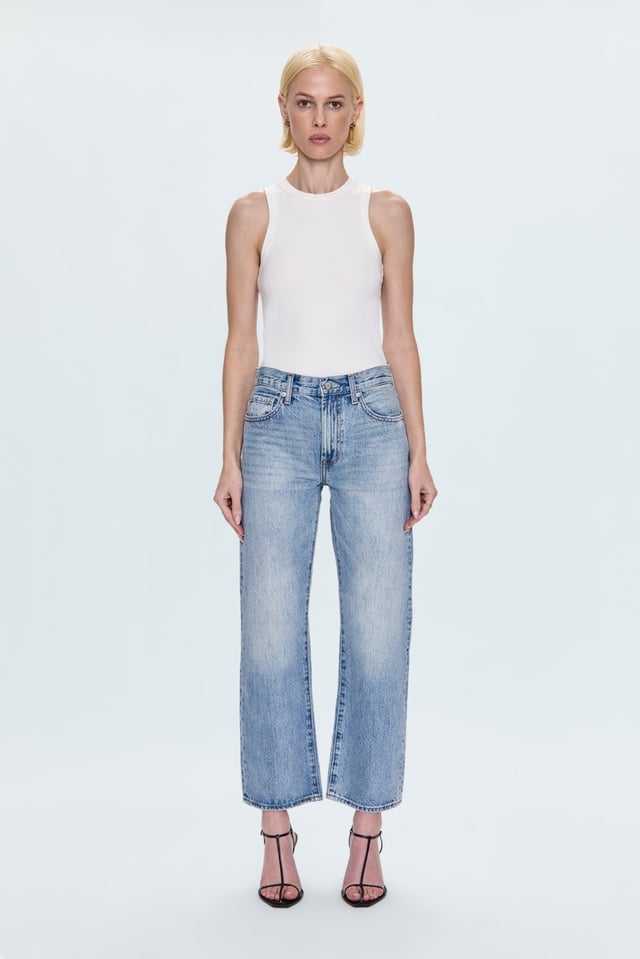 Lexi Mid Rise Bowed Straight - Bowie