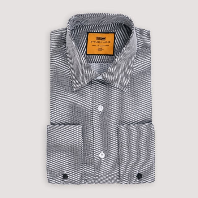 The Dakota | Classic Collar | French Cuff | French Placket | Black
