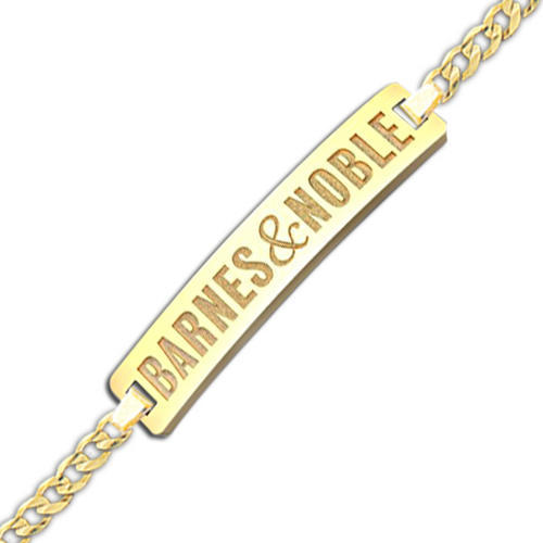 Rectangle Bracelet Logo Jewelry w/ Curb Chain