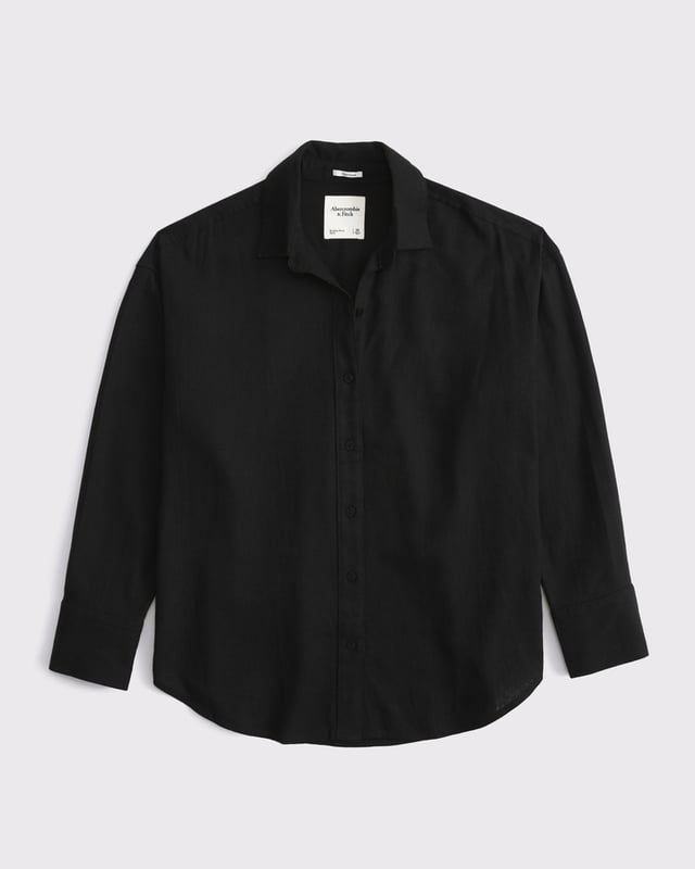 Oversized Linen-Blend Shirt