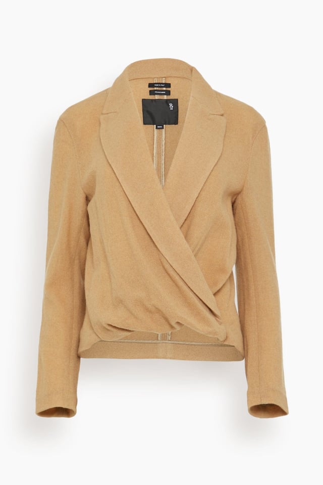 Twisted Lapel Top in Camel