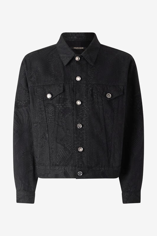 Python-Print Denim Jacket