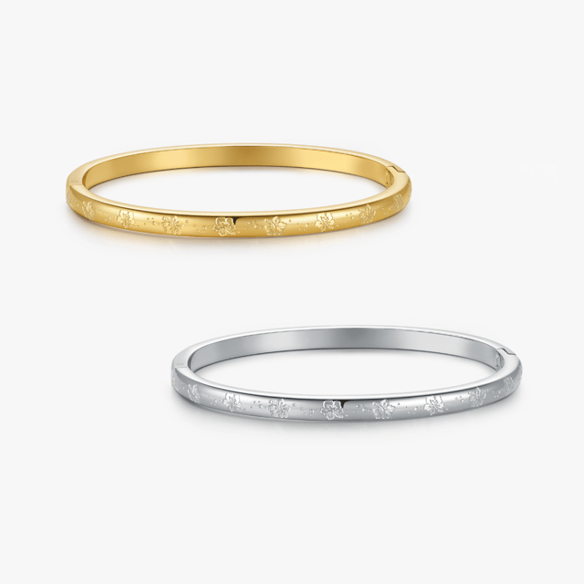 Hibiscus Stacker Cuff Bangle Bracelet