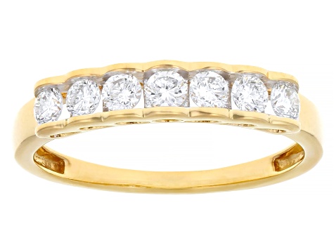 White Lab-Grown Diamond F-G SI 14k Yellow Gold Over Sterling Silver Band Ring 0.45ctw