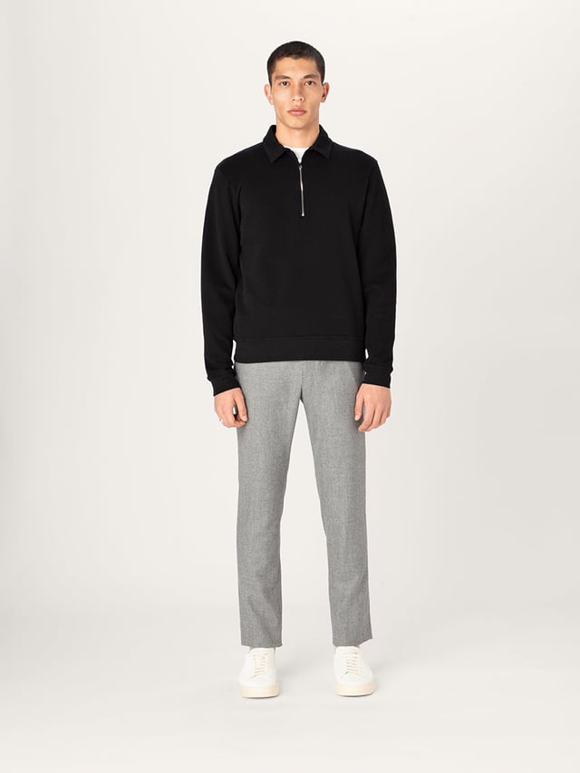The Easy Zip Sweatshirt || Navy | Organic Cotton
