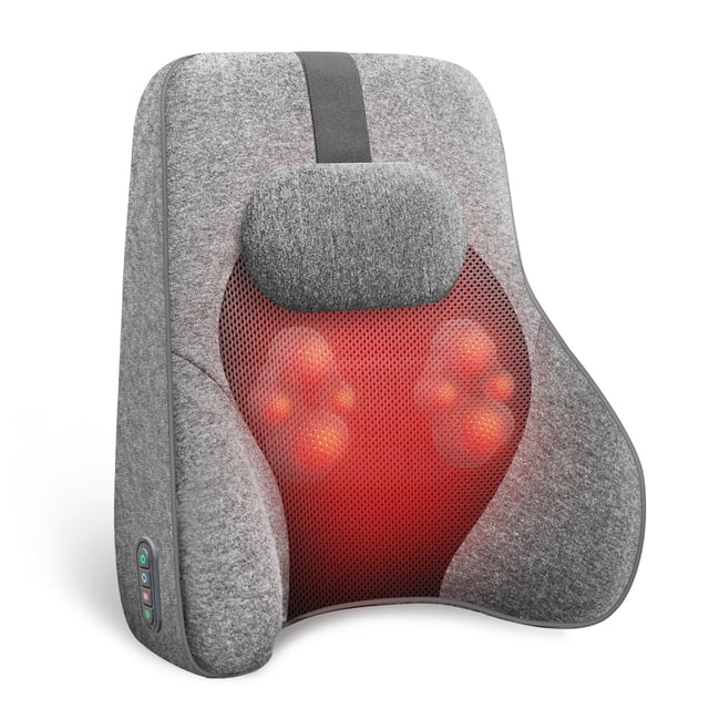 Comfier Back Lumbar Support Pillow, with 4 Shiatsu Massage Heads & Heating Function, Memory Foam CF-1503S