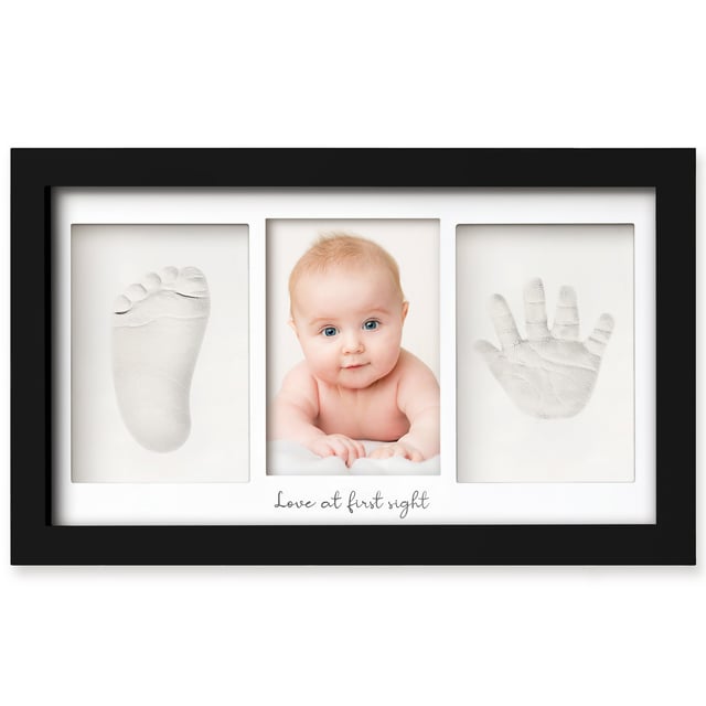 Baby Handprint & Footprint Keepsake Duo Frame (Onyx Black)
