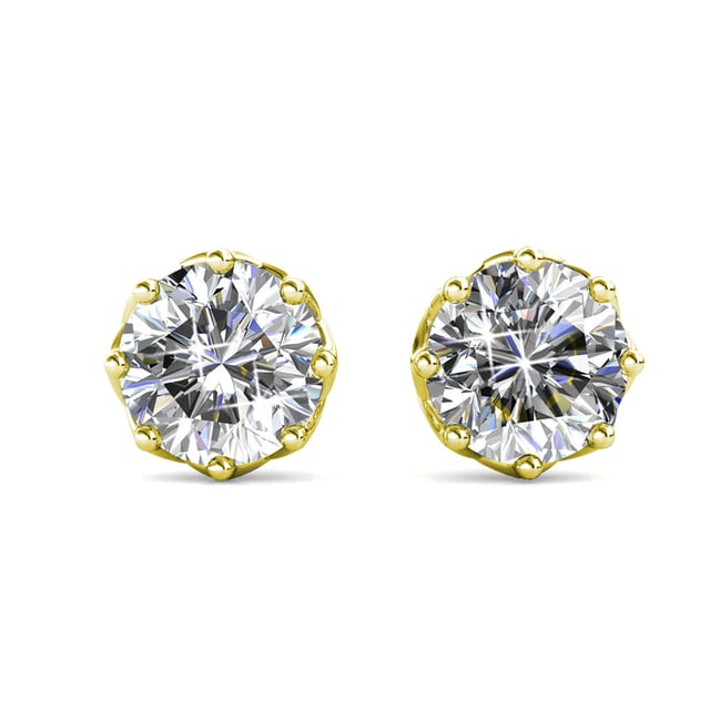 Eden 18k White Gold Plated Crystal Stud Earrings with Swarovski Crystal