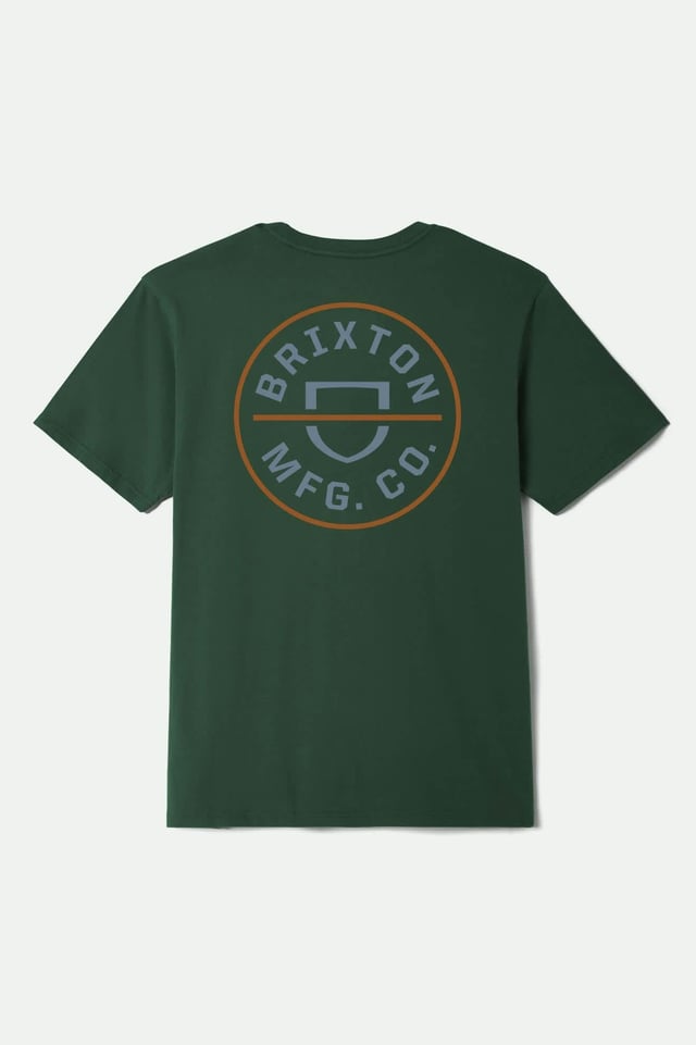 Crest II S/S T-Shirt - Forest Green/Rust/Grey Blue