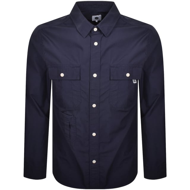 Pretty Green Brentwood Long Sleeved Shirt Navy