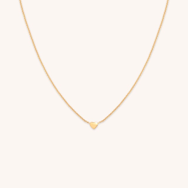 Love Heart Charm Necklace in Gold