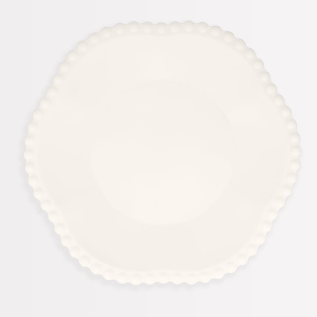 Cream Dot Edged Flower Compostable Dinner Plates (x 8)