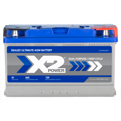 X2Power Premium AGM 840CCA BCI Group 94R Car and Truck Battery - SLI94RAGMDP