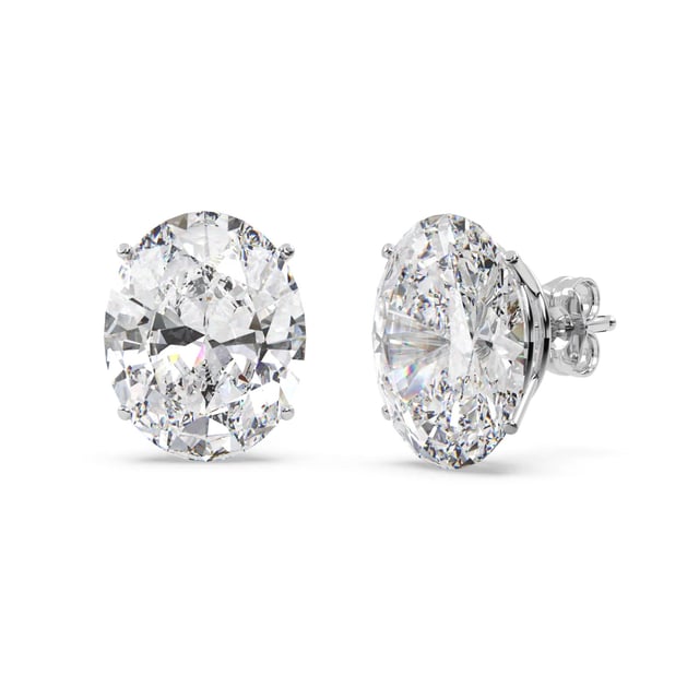 2.00ct. Oval-Cut Diamond Stud Earrings 14kt White Gold (G-H, VS2-SI1)