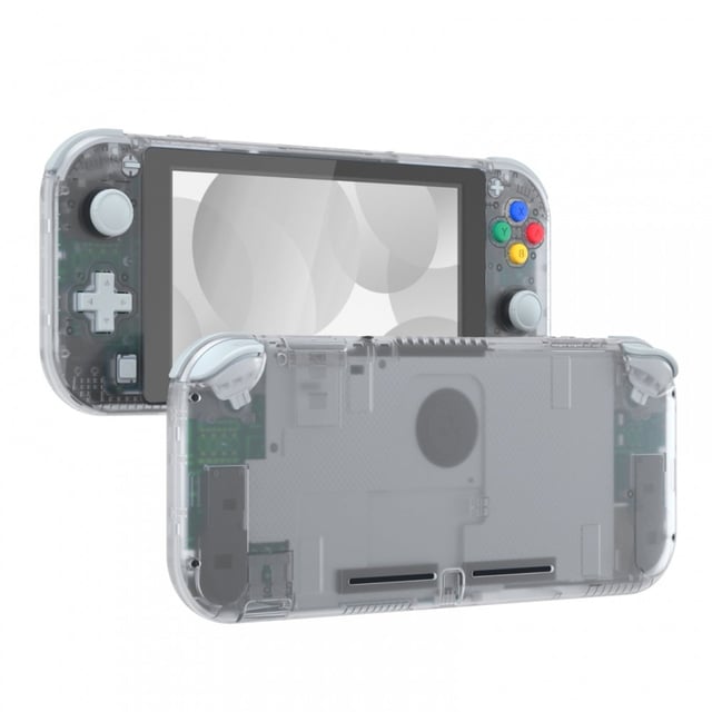 eXtremeRate Replacement Full Set Shells with ABXY Buttons & Screen Protector for Nintendo Switch Lite - Transparent Clear