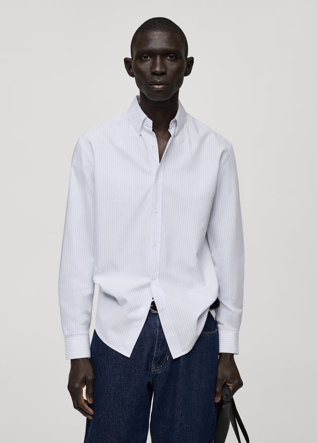 100% cotton kodak striped shirt - Men | MANGO USA