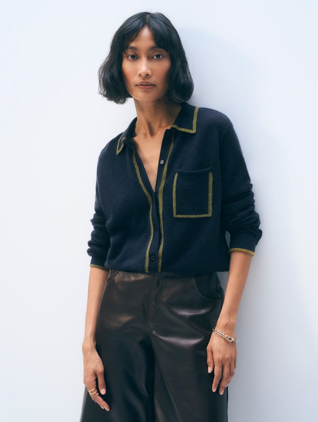 Cashmere Tipped Button Shirt
