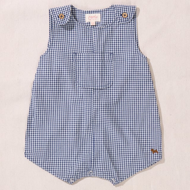 Baby Picnic Romper - Navy Gingham