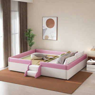Floor Upholstered Bed With Stairs