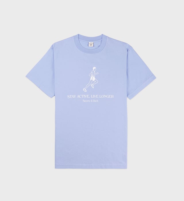 Live Longer T-Shirt - Periwinkle/White