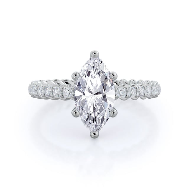 Coil Accent Diamond Engagement Ring