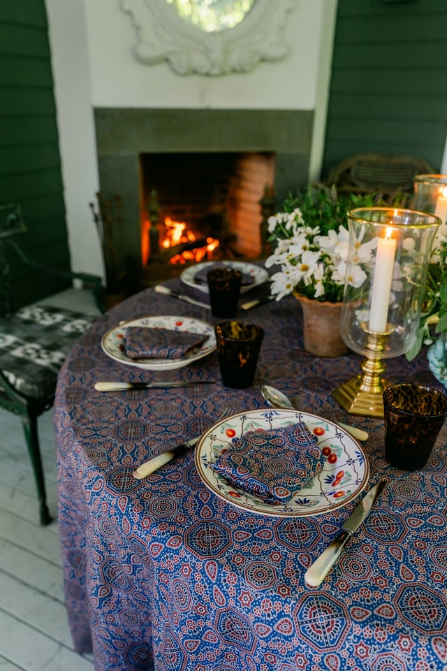 Peacoat Castillo Medallion Tablecloth