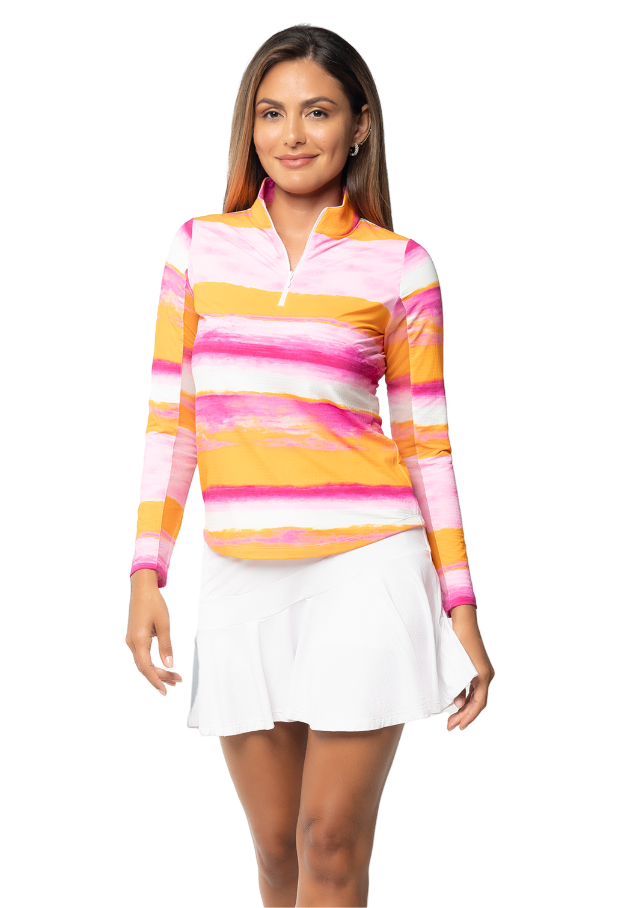 Amy Print Long Sleeve Mock Neck Top