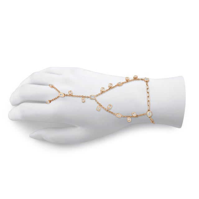 DIAMOND BAGUETTE DROP HAND CHAIN