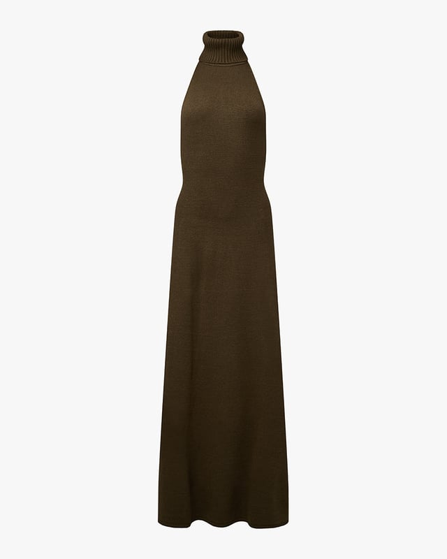 Open Back Halter Maxi Dress