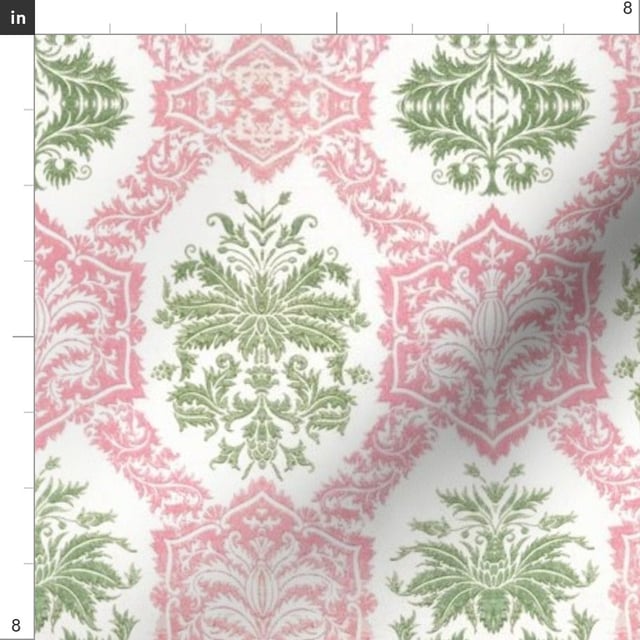 Fabric in British in Bombay muted pink green