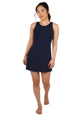 Women's Sleeveless Nude Tech Renaissance Side Pleat Dress