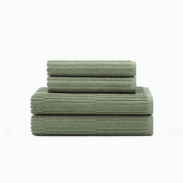 Organic Ribbed Towel - Fern