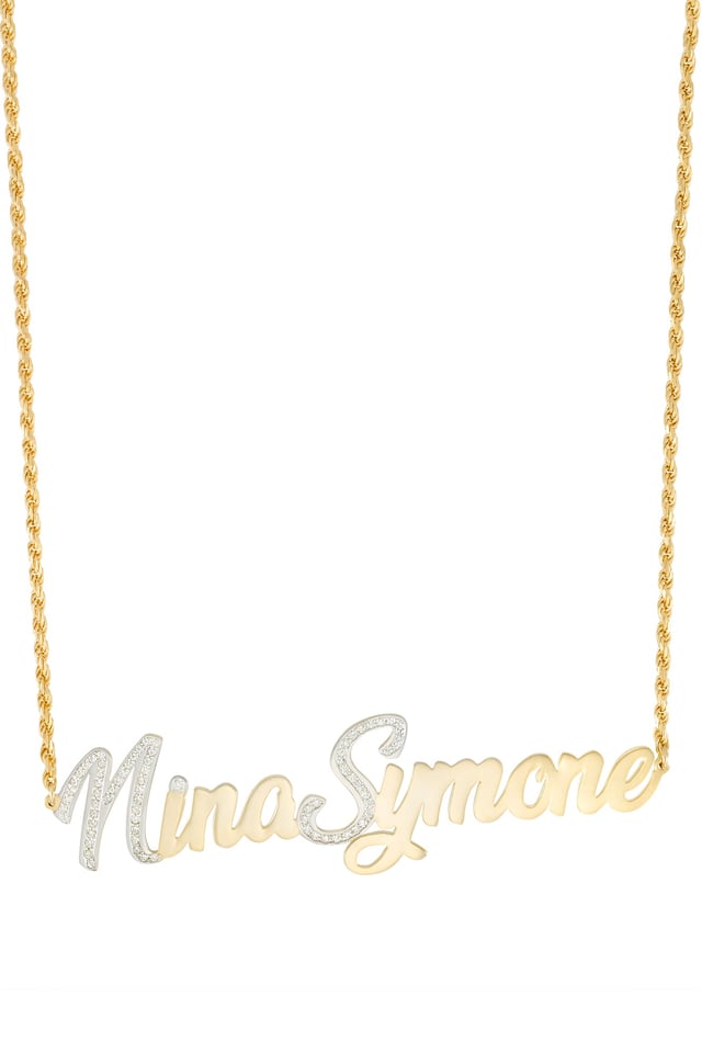 Custom Nameplate Necklace - 2 Capital Letters - Up To 15 Letters