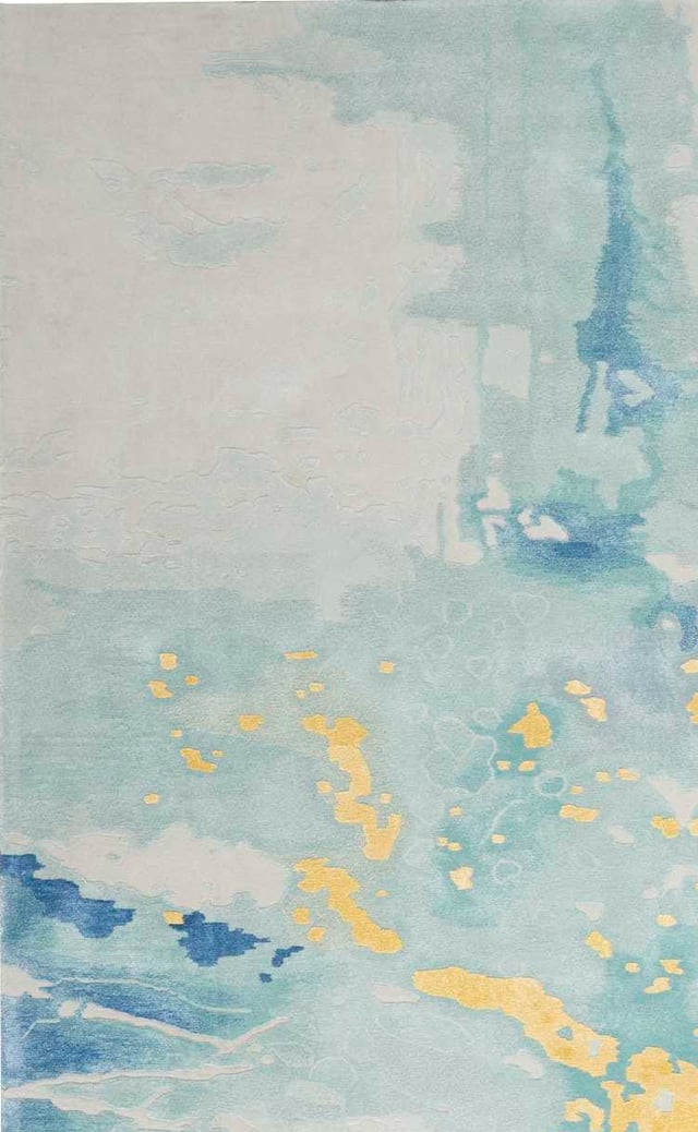 Nourison Prismatic PRS26 Seafoam Gold Area Rug