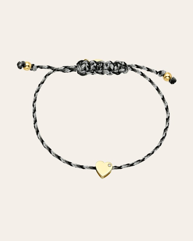 14k Gold Paracord Heart Fortune Anklet