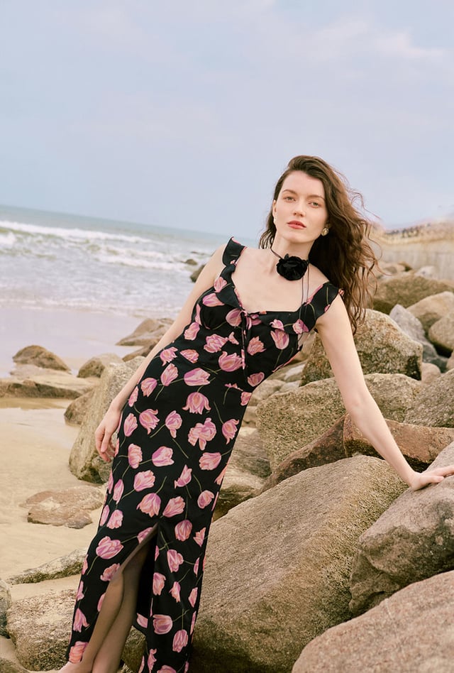 Tiana Dress - Black Floral