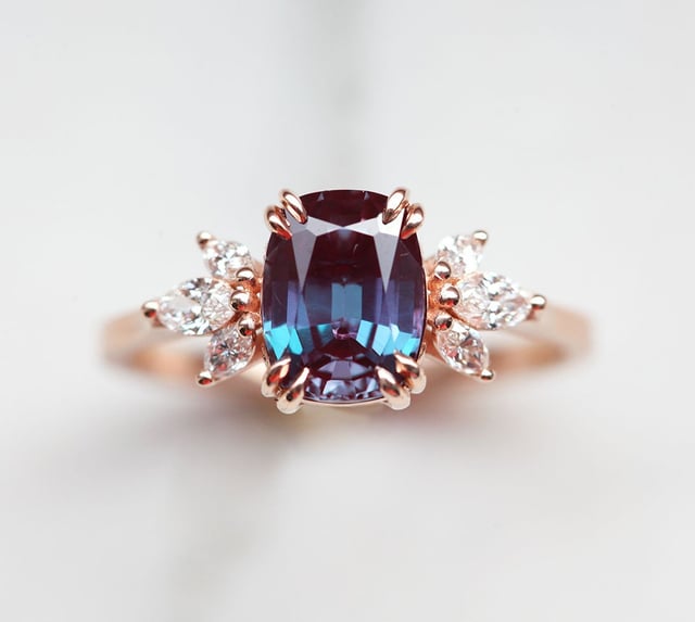 Nicola Lab Alexandrite Ring With Diamonds