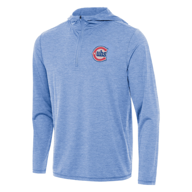 Chicago Cubs Alt Logo Light Blue Tidy Quarter Zip by Antigua