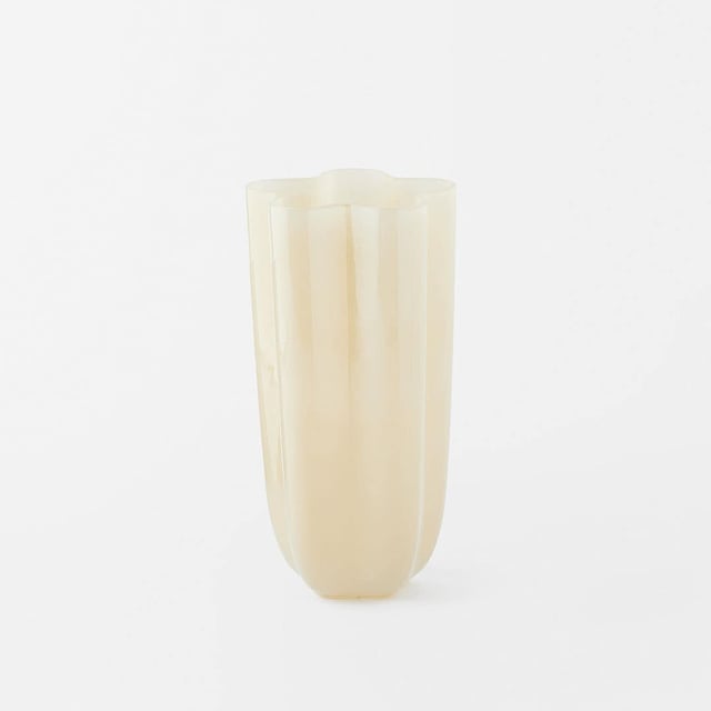 Amara Glass Vase Large - Milky Ivory