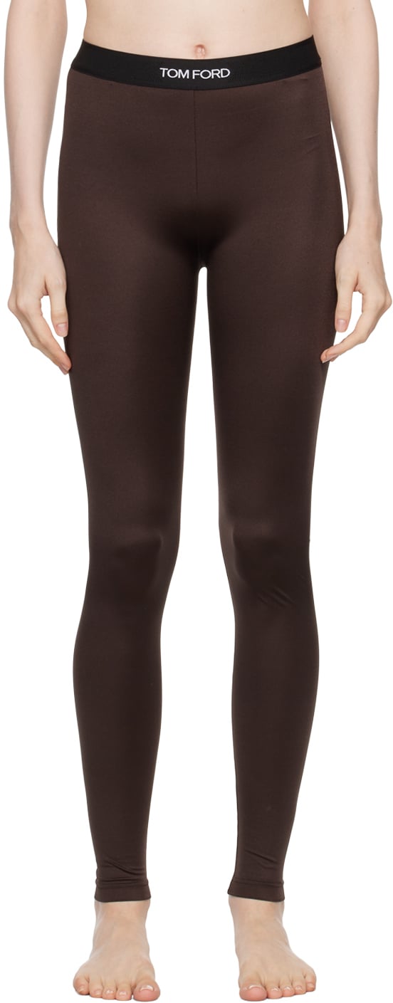 Brown Jersey Signature Leggings