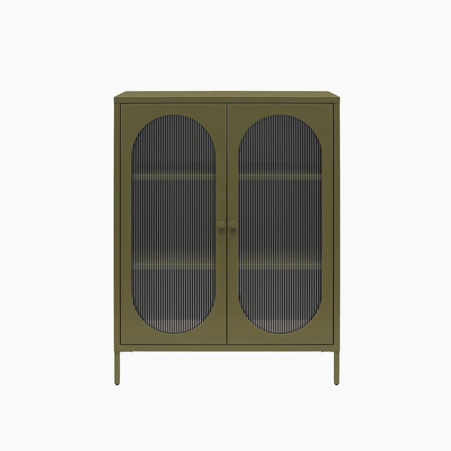 Luna Accent Cabinet with Fluted Glass